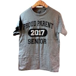 Unisex Port and Company 2017 senior parent basic graphic cotton gray T-shirt